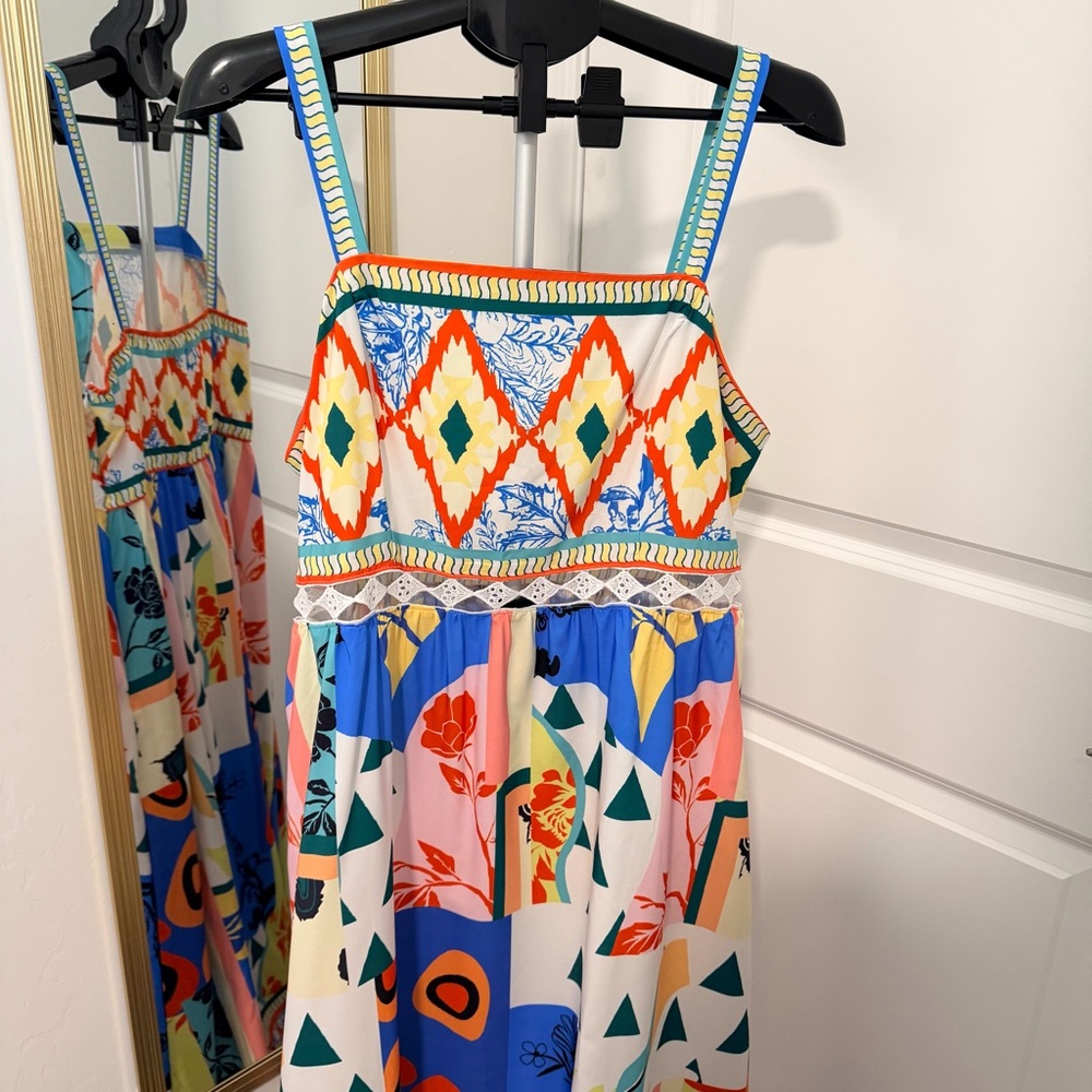 Multicolor Geometric Maxi Dress - Picture 6 of 11